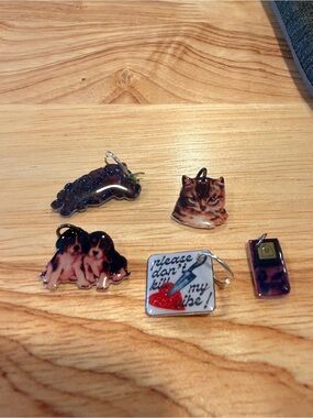 Y2K Mini Charms Set — Kitty, Puppies, Game Boy, Grapes & Vibes
